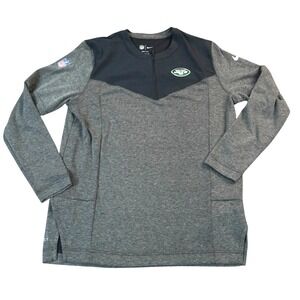 New York Jets Nike‎ Jacket Large Gray Sideline Color Block NFL Performance Logo